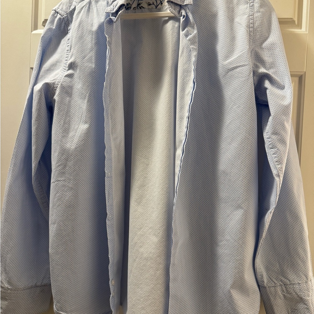 Denim & Flower White and Blue Floral Shirt